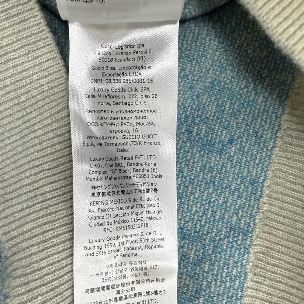 Authentic Gucci Light Blue Patterned Polo - Picture 6 of 9